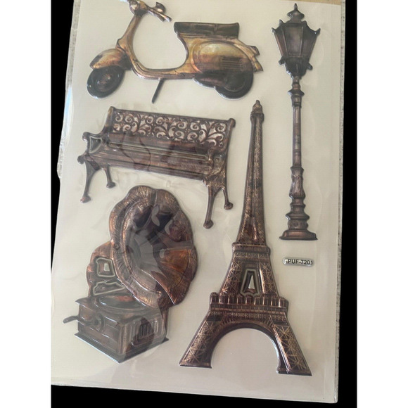 Crafters Square Puffy Stickers Set Lot 3 Pks Vintage Cameras Music Instruments - Picture 4 of 16